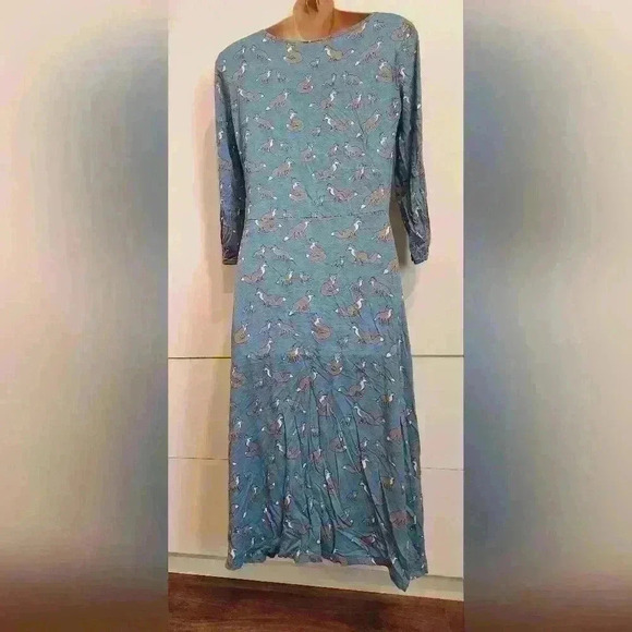 Blue Platypus Women's Blue Bamboo Fox Dress Size Small - Picture 2 of 7